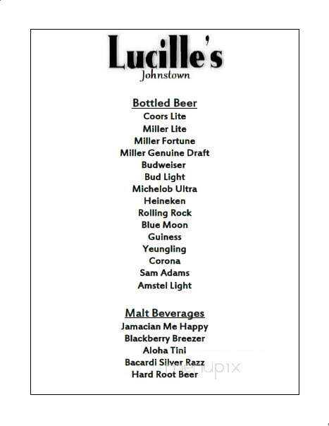 Lucille's - Johnstown, PA menu_pic