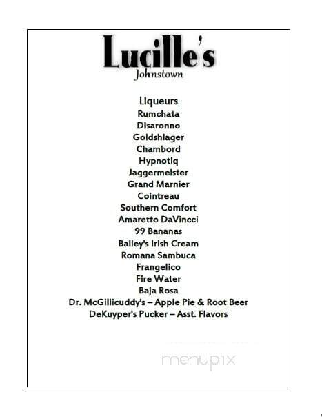 Lucille's - Johnstown, PA menu_pic