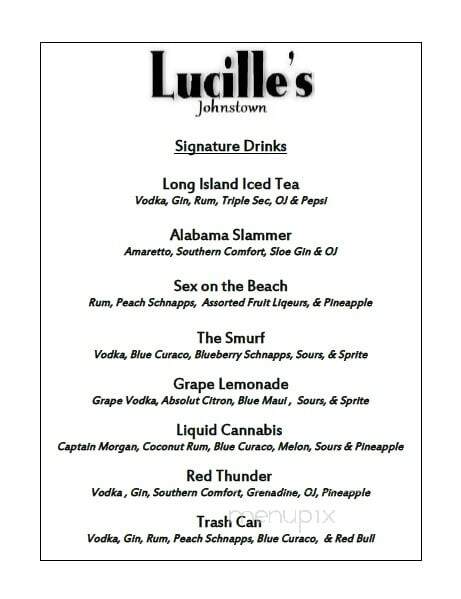 Lucille's - Johnstown, PA menu_pic