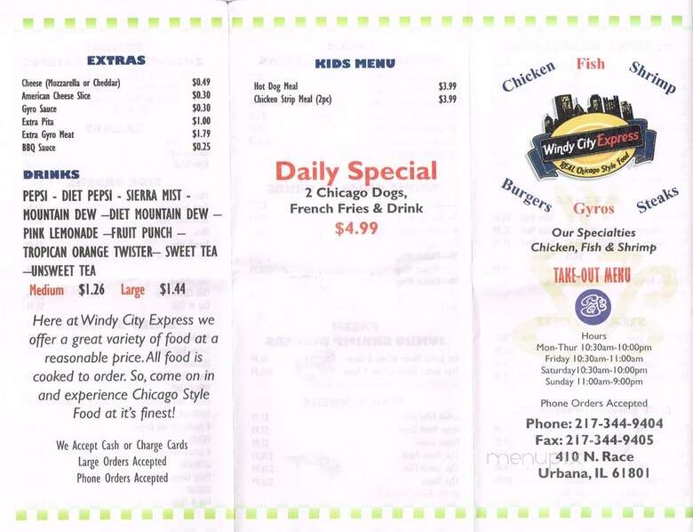Windy City Express - Urbana, IL menu_pic