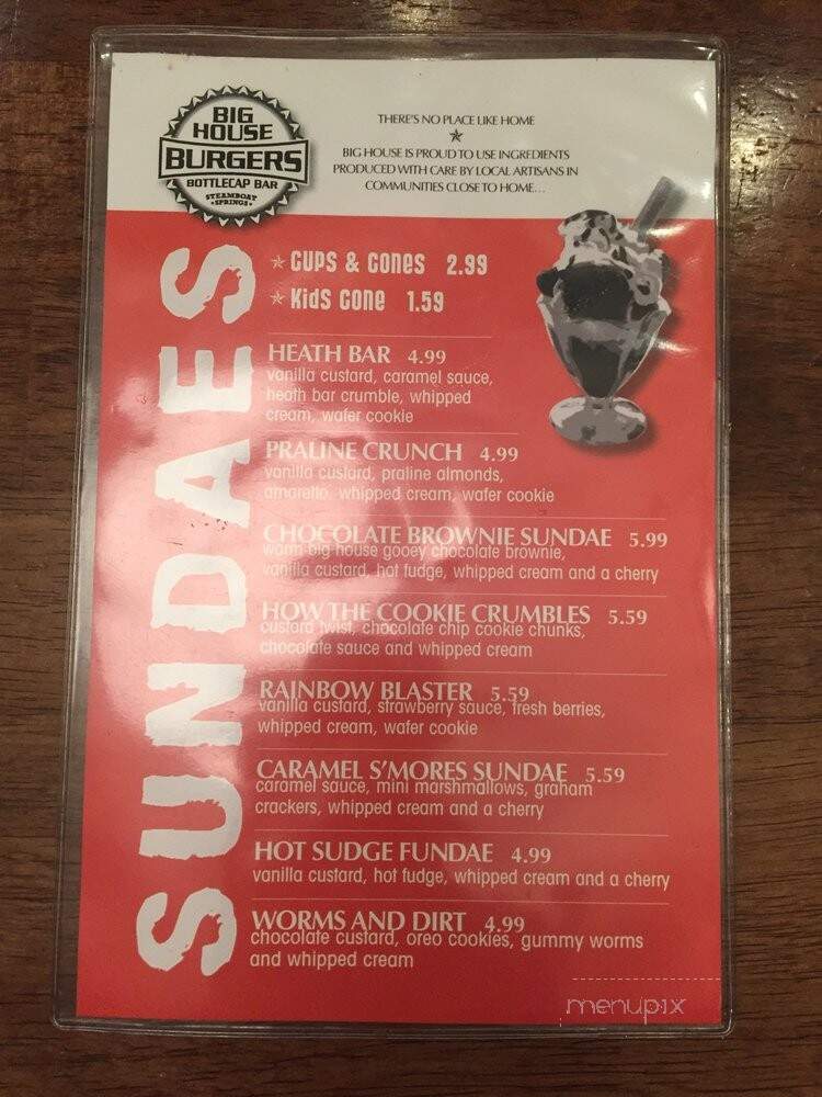 Big House Burgers Bottlecap Bar - Steamboat Springs, CO menu_pic