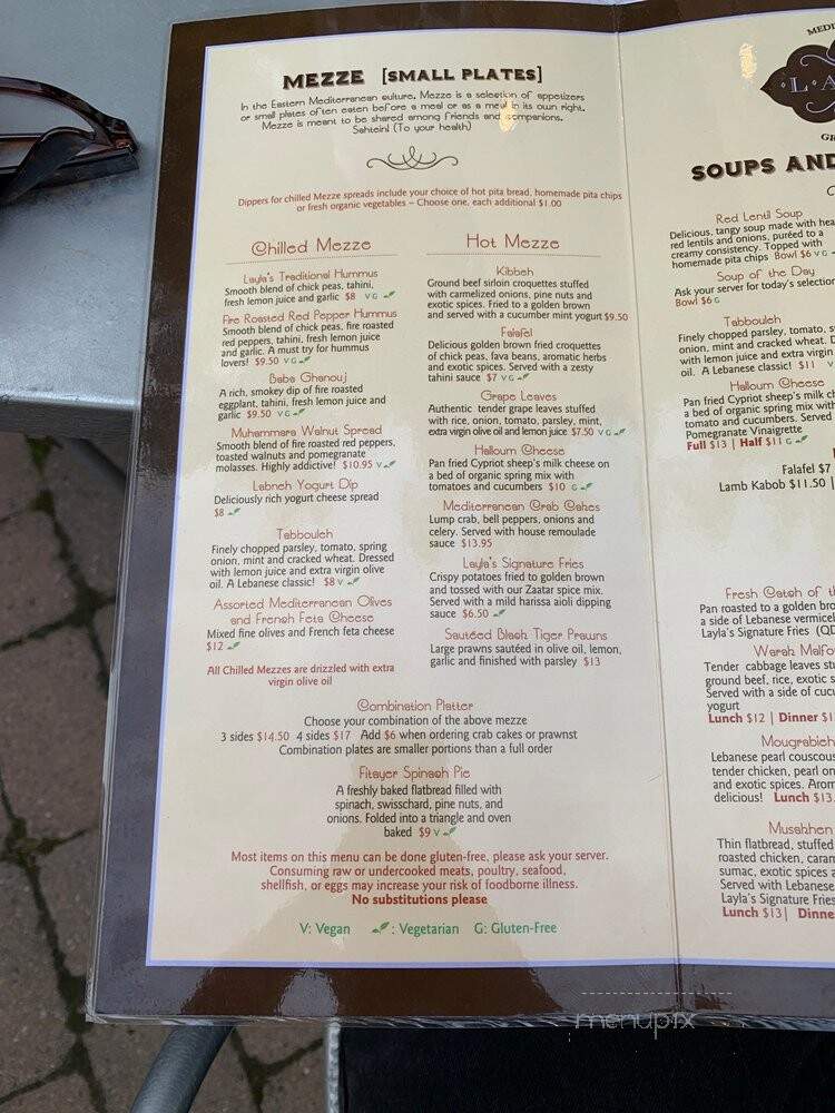 Layla Mediterranean Grill and Mezze - Holladay, UT menu_pic