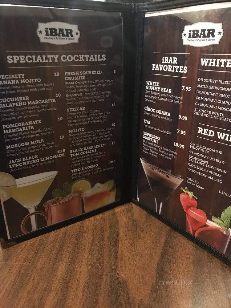 iBar Baltimore - Baltimore, MD menu_pic