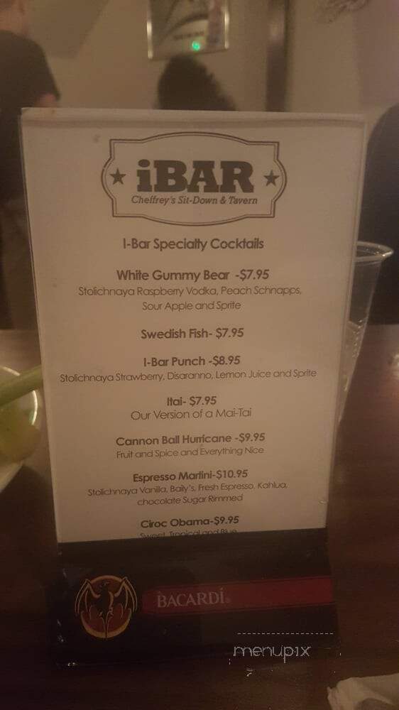 iBar Baltimore - Baltimore, MD menu_pic