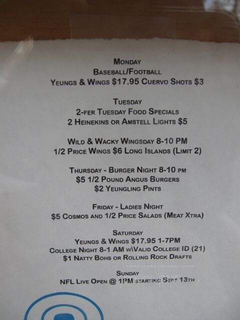 iBar Baltimore - Baltimore, MD menu_pic