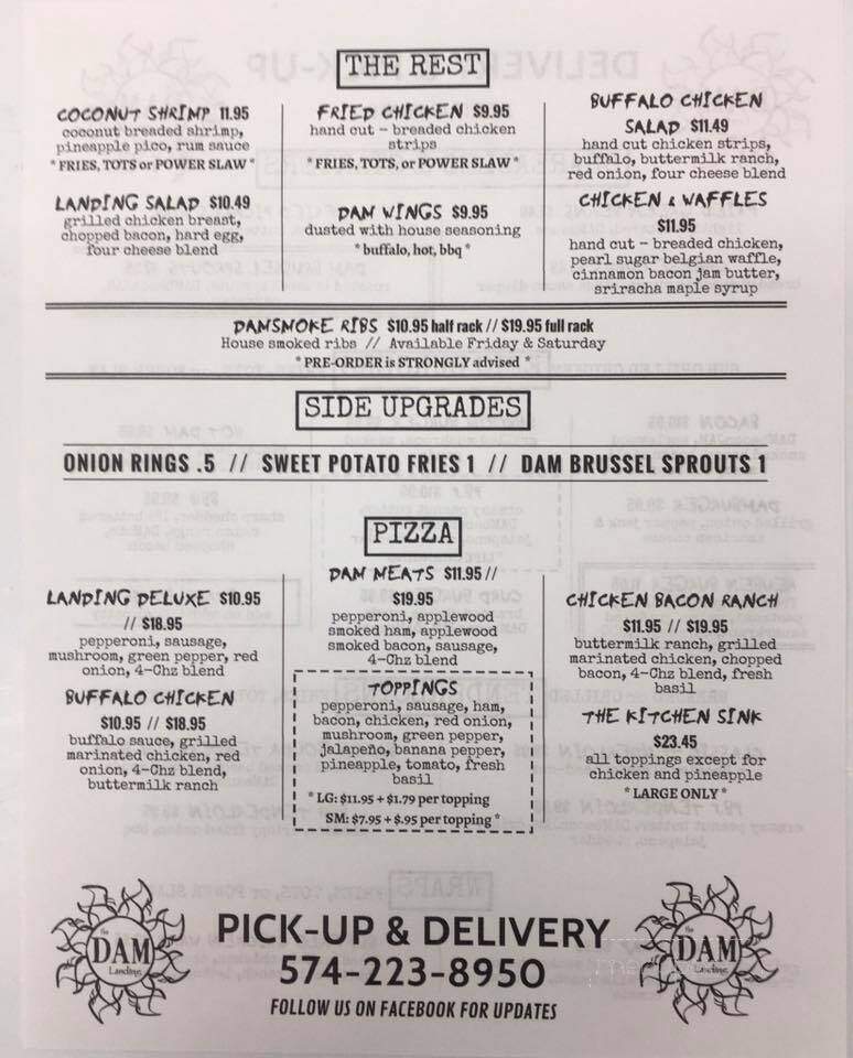 Dam Landing Restaurant Tavern - Rochester, IN menu_pic