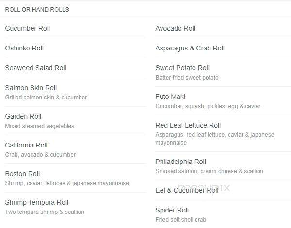 Shiro Sushi & Hibachi - Great Barrington, MA menu_pic