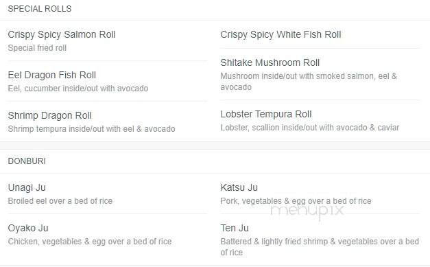 Shiro Sushi & Hibachi - Great Barrington, MA menu_pic
