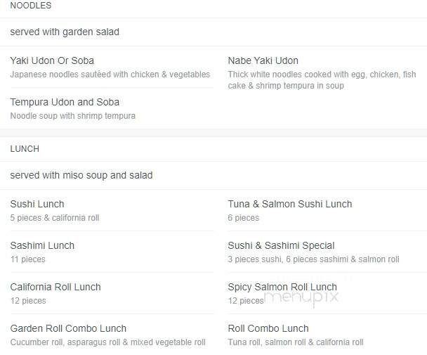 Shiro Sushi & Hibachi - Great Barrington, MA menu_pic