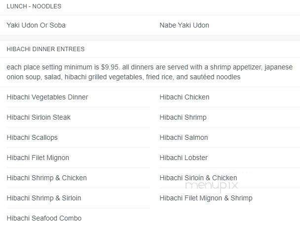Shiro Sushi & Hibachi - Great Barrington, MA menu_pic