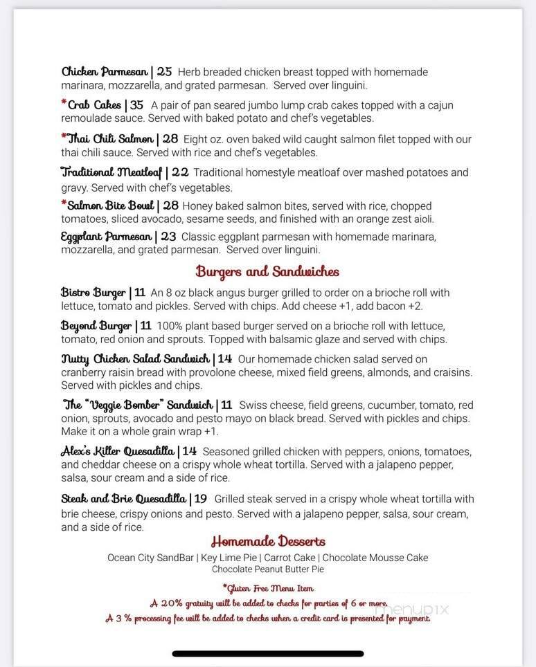Jon and Patty's - Ocean City, NJ menu_pic