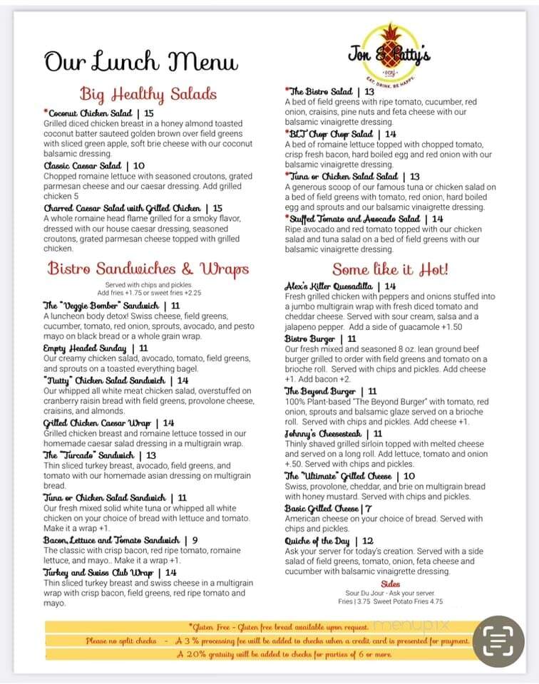 Jon and Patty's - Ocean City, NJ menu_pic