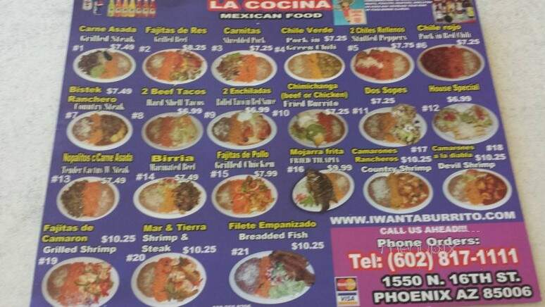 La Cocina Economica - Phoenix, AZ menu_pic