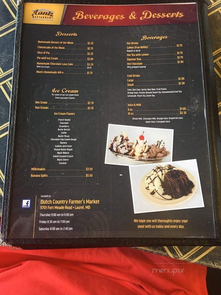 Lantz Restaurant - Laurel, MD menu_pic