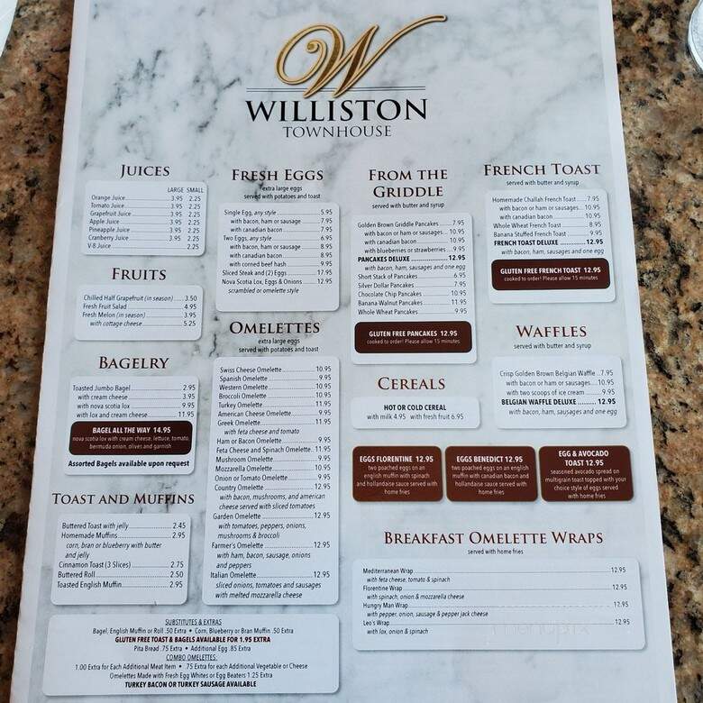 Williston Town House Diner - Williston Park, NY menu_pic
