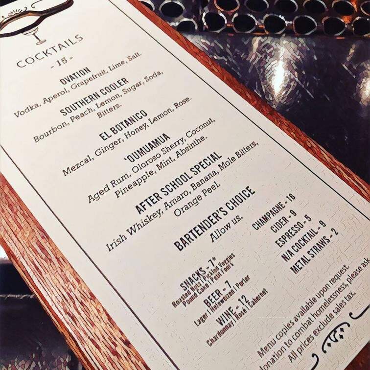 The Varnish Bar - Los Angeles, CA menu_pic