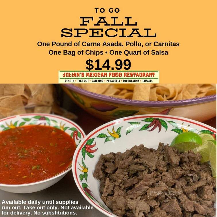 Julian's Tortilleria - Hawaiian Gardens, CA menu_pic