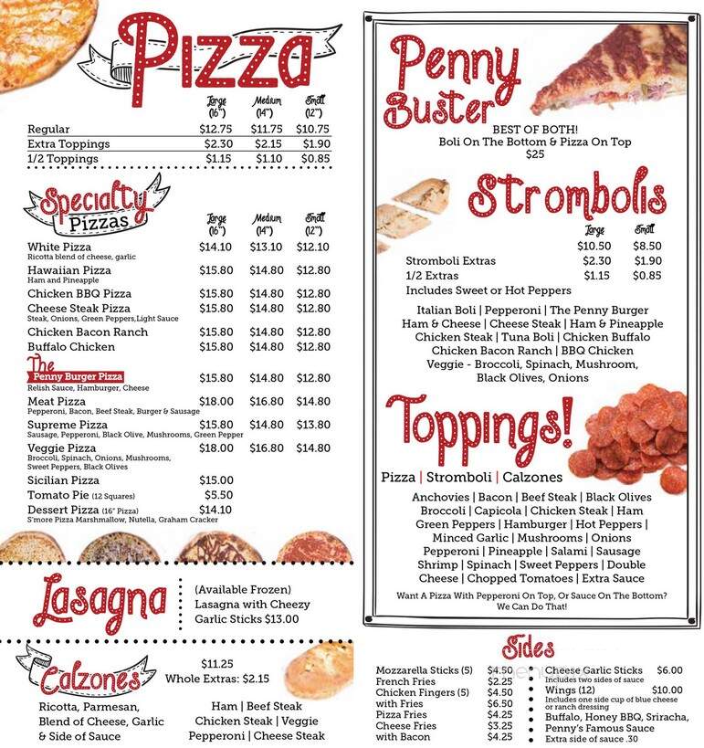 Pennys Pizza - Limerick, PA menu_pic