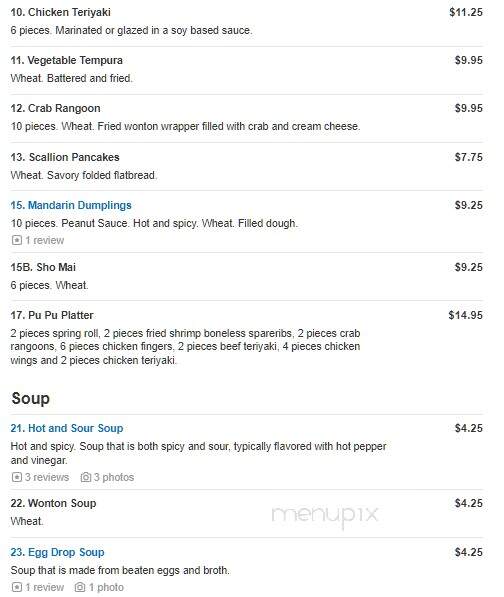 Mandarin Cafe - Natick, MA menu_pic