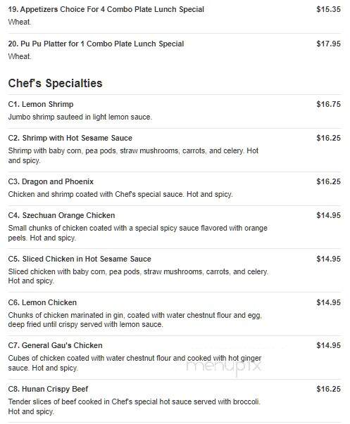Mandarin Cafe - Natick, MA menu_pic