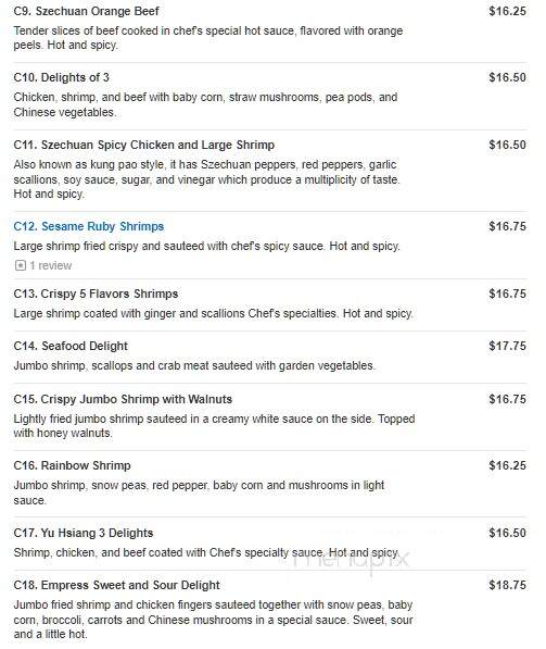 Mandarin Cafe - Natick, MA menu_pic