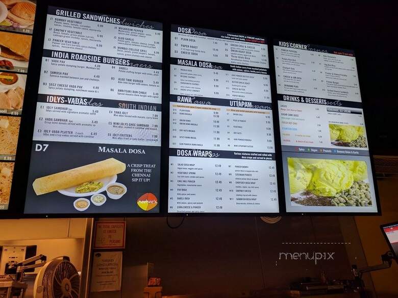 Neehee's Indian Vegetarian Street Food - Canton, MI menu_pic