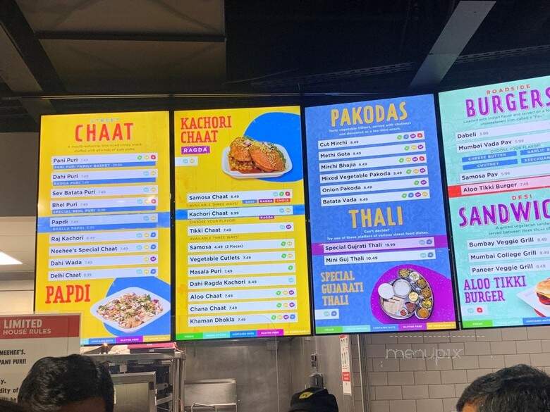 Neehee's Indian Vegetarian Street Food - Canton, MI menu_pic