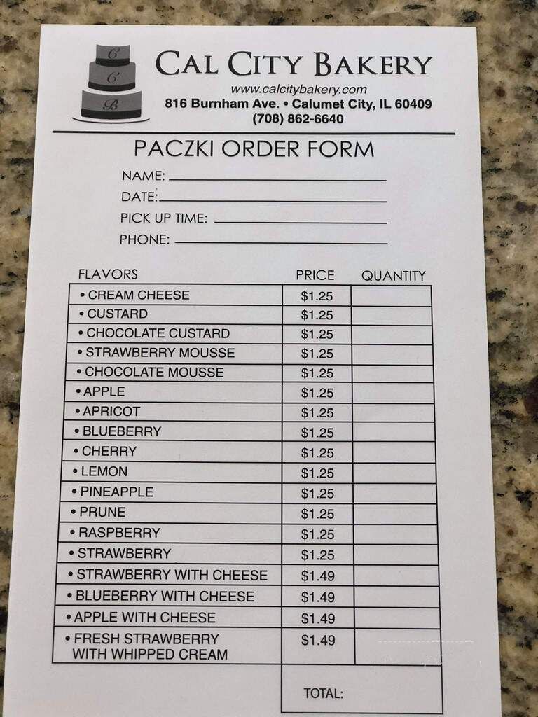 Cal City Bakery - Calumet City, IL menu_pic
