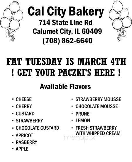 Cal City Bakery - Calumet City, IL menu_pic