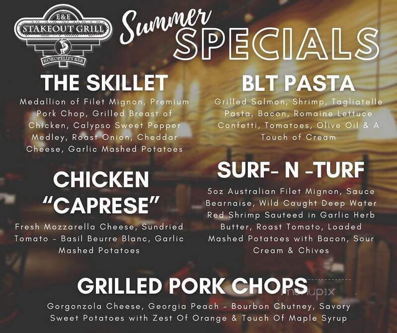 EE Stakeout Grill - Belleair Bluffs, FL menu_pic