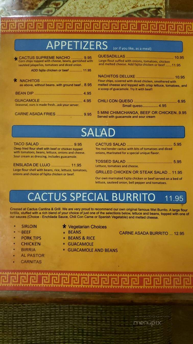 Cactus Cantina & Grill - Wichita, KS menu_pic
