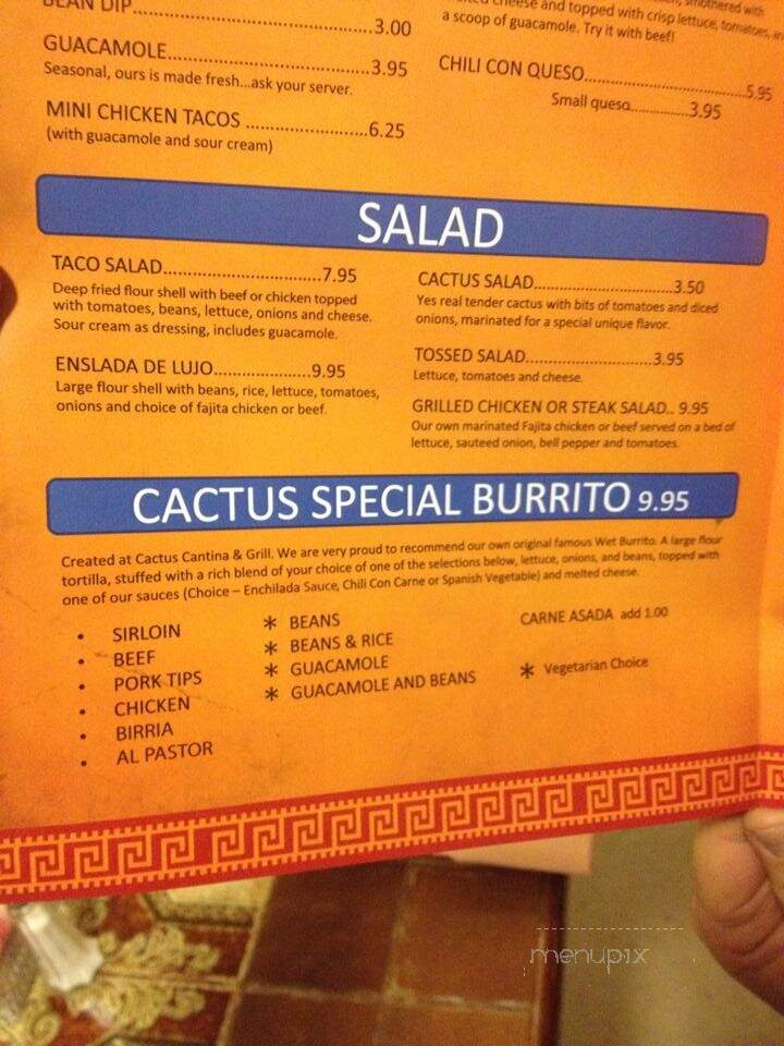 Cactus Cantina & Grill - Wichita, KS menu_pic