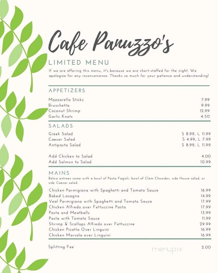 Cafe Panuzzo's Italian Eatery - Oviedo, FL menu_pic