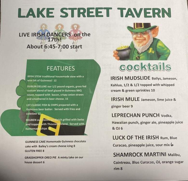 Lake Street Tavern - South Lyon, MI menu_pic