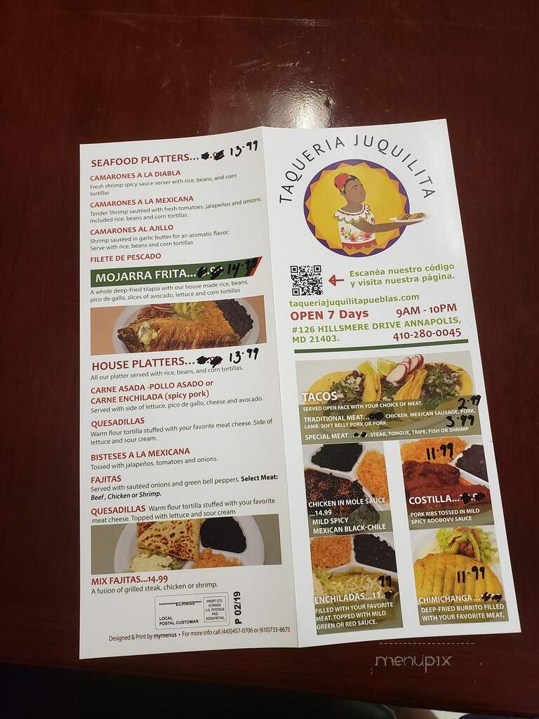 Taqueria Juquilita - Annapolis, MD menu_pic