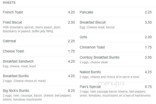 Grill - Groom, TX menu_pic