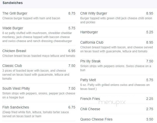Grill - Groom, TX menu_pic