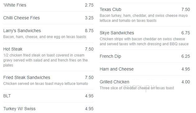 Grill - Groom, TX menu_pic