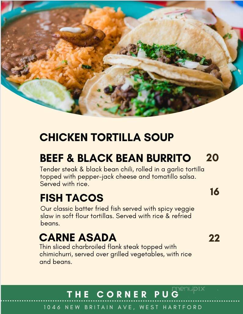 Corner Pub - West Hartford, CT menu_pic