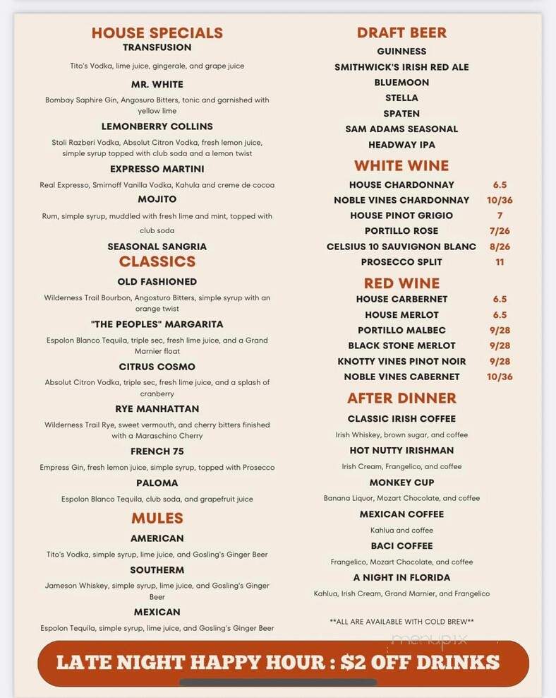 Corner Pub - West Hartford, CT menu_pic
