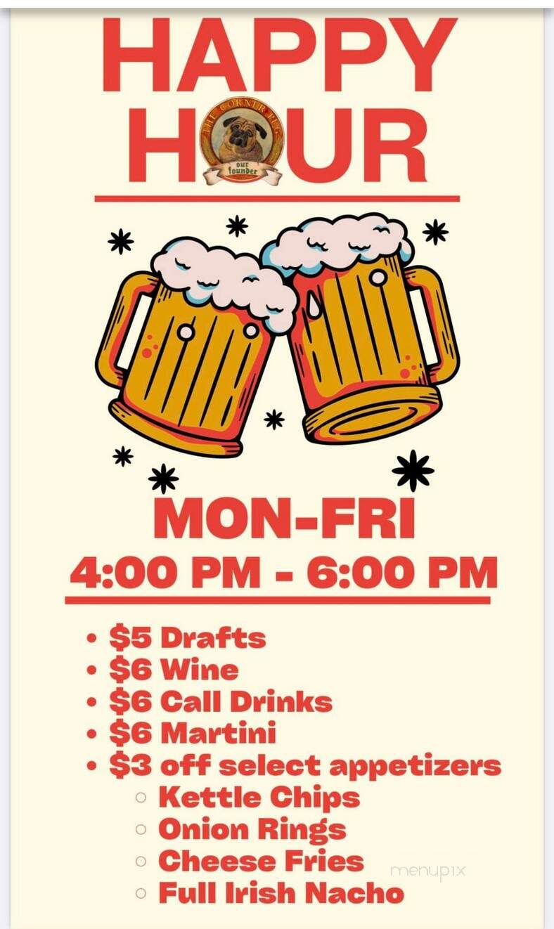 Corner Pub - West Hartford, CT menu_pic