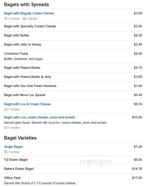 Bagel Lovers Cafe - Harrisburg, PA menu_pic