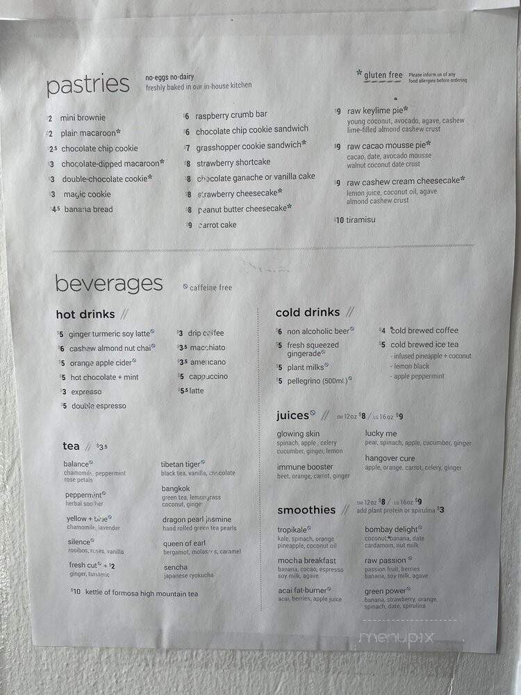 Peacefood Cafe - New York, NY menu_pic
