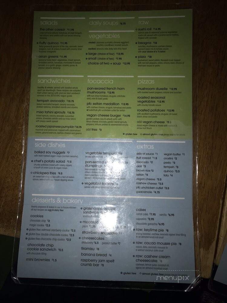 Peacefood Cafe - New York, NY menu_pic