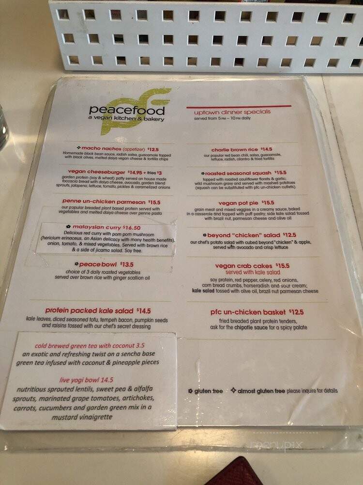 Peacefood Cafe - New York, NY menu_pic