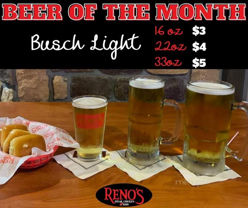 Reno's Roadhouse - Morehead, KY menu_pic