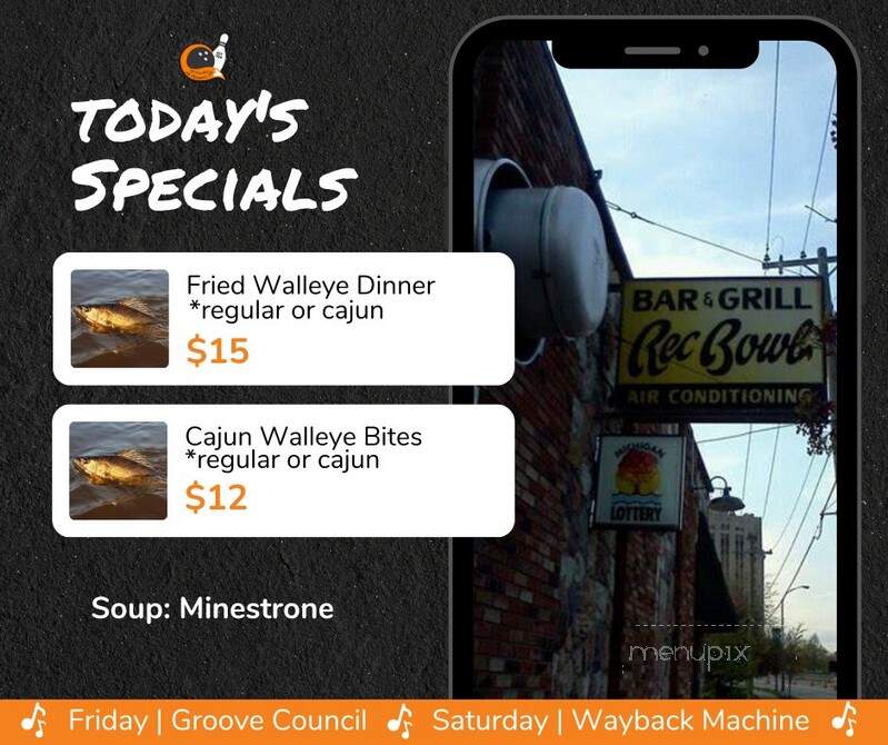 Rec Bowl - Mount Clemens, MI menu_pic
