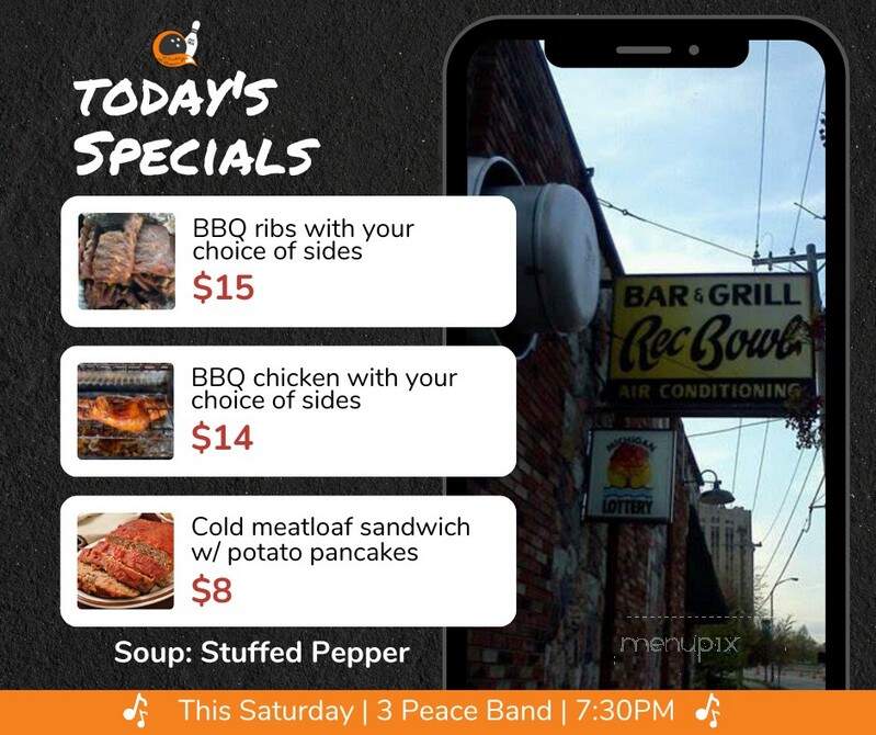 Rec Bowl - Mount Clemens, MI menu_pic