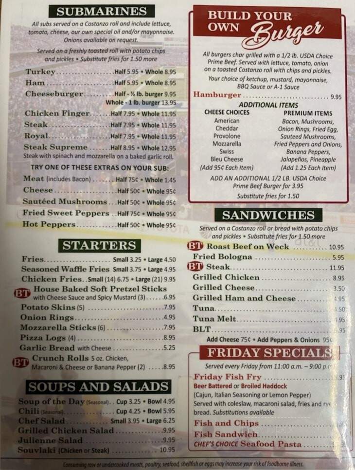 Big Tree Inn - Orchard Park, NY menu_pic