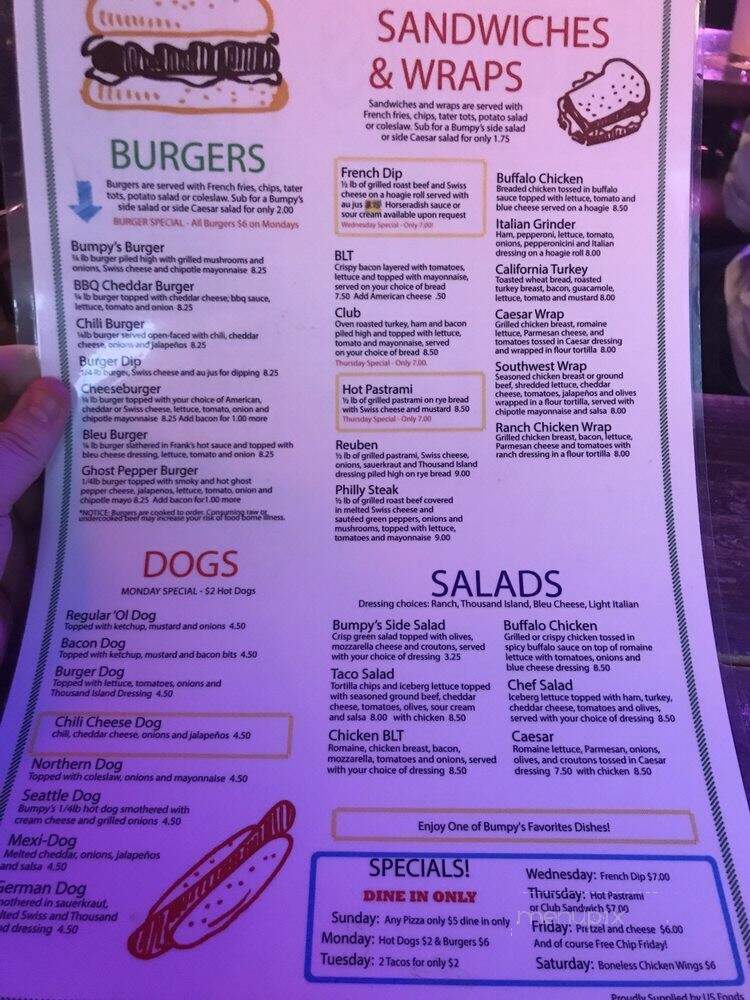 Bumpy's - Puyallup, WA menu_pic